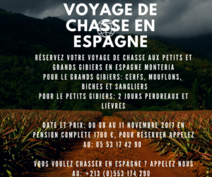 voyage de chasse en Espagne